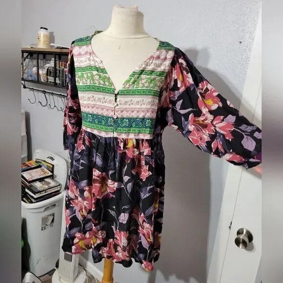 Umgee boho dress with balloon sleeve - Picture 4 of 10